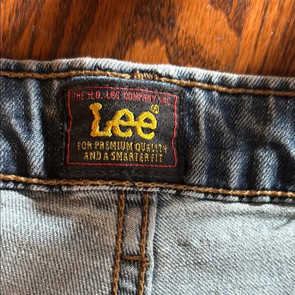 Lee Blue Jean Shorts with Distressed Look